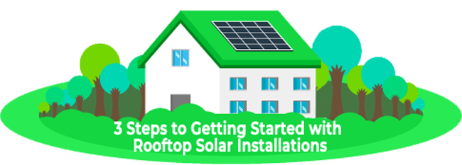 Graphic of a house with solar panels on roof